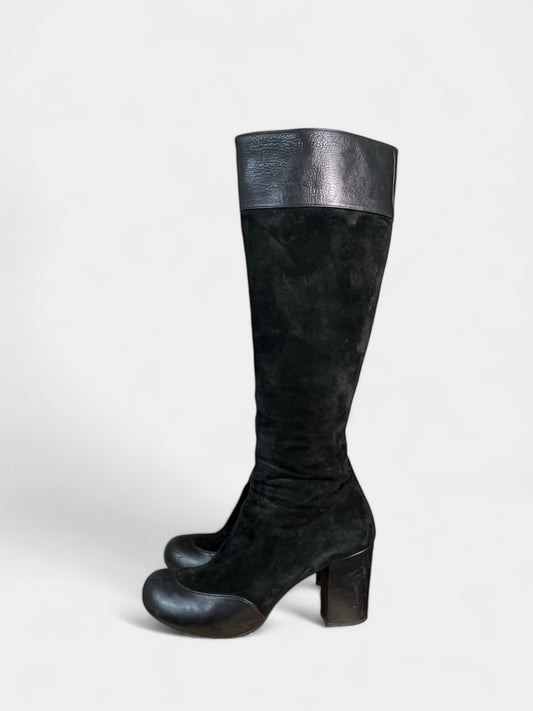 Longue bottes en suède et cuir Noire Chie Mihara, 39