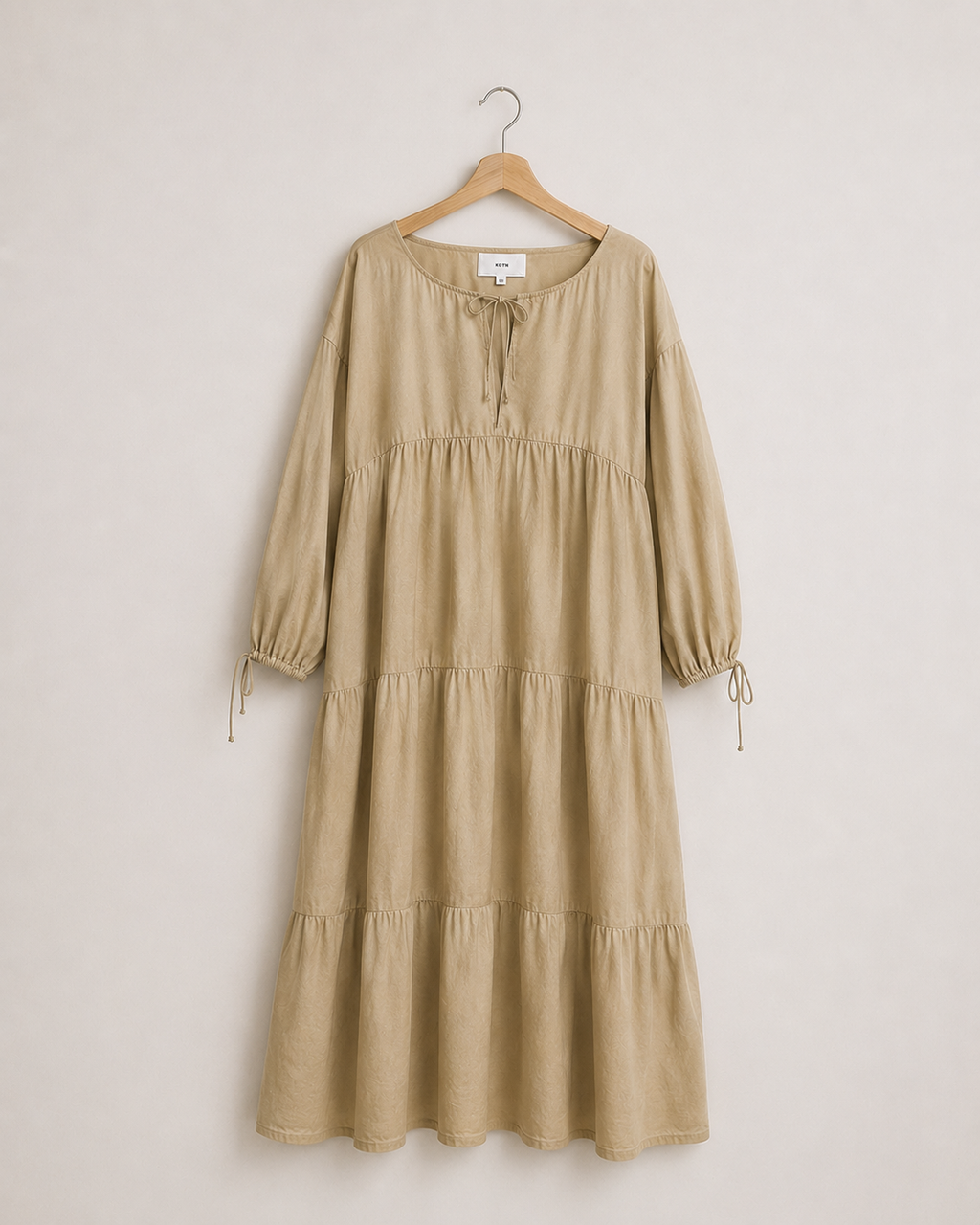 Beige Cotton Dress, Size 10