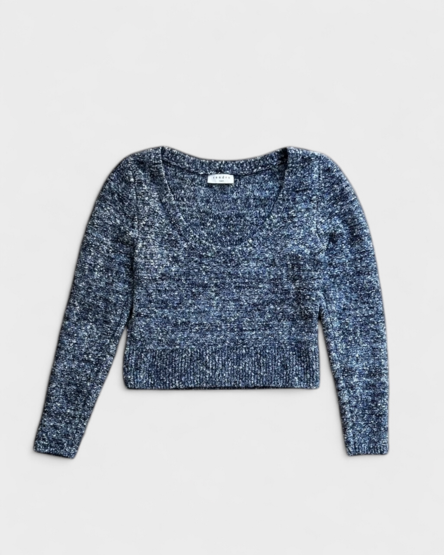 Pull tricot bleu,  Sandro, S