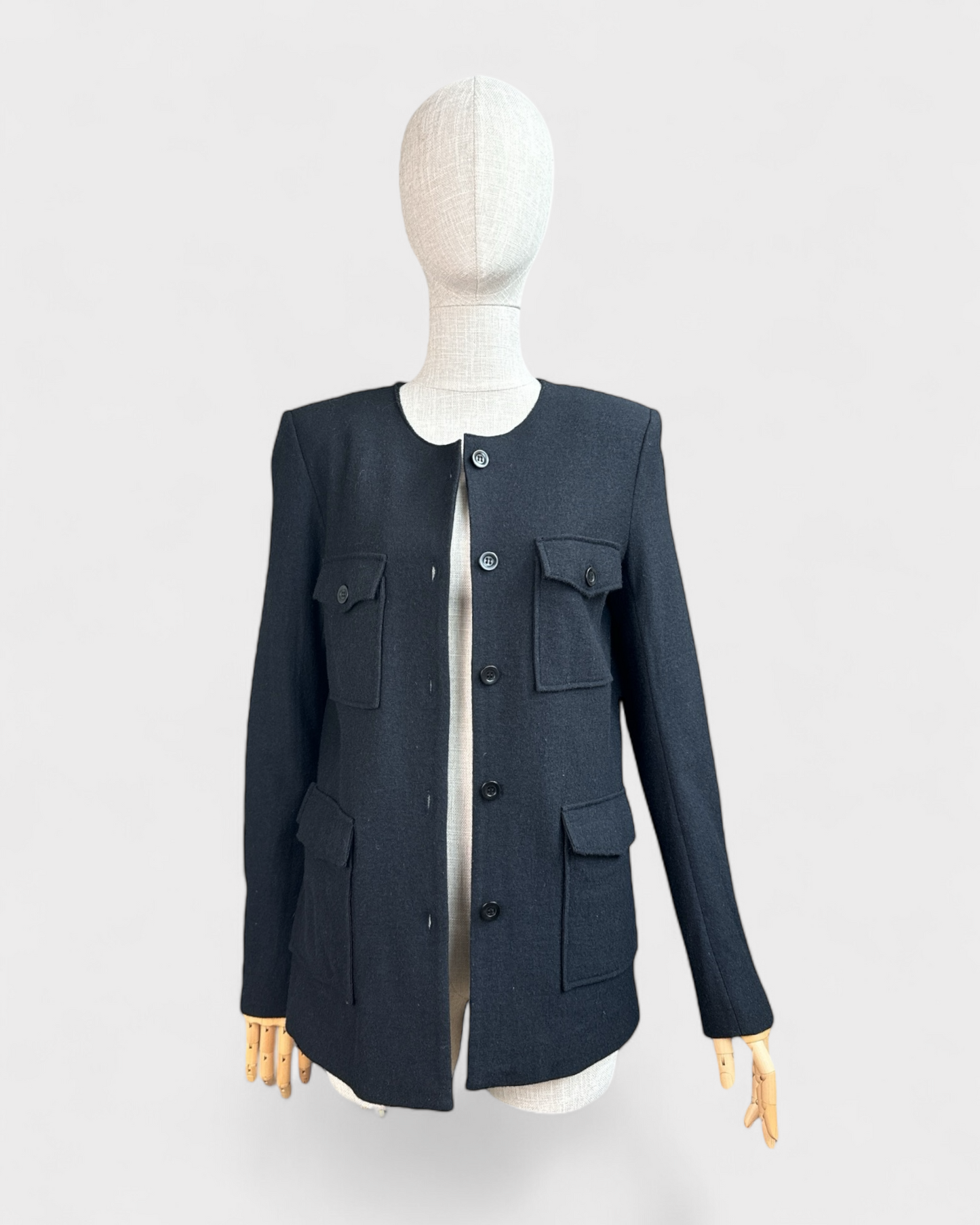 Veste laine noire poches appliquées Filippa K, S